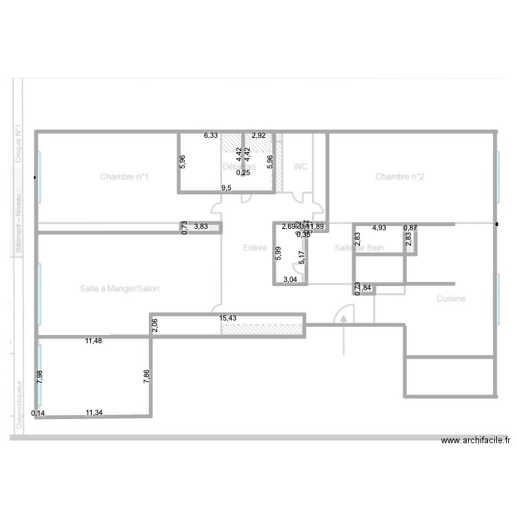 plan paris 18 Nico V1. Plan de 10 pièces et 218 m2