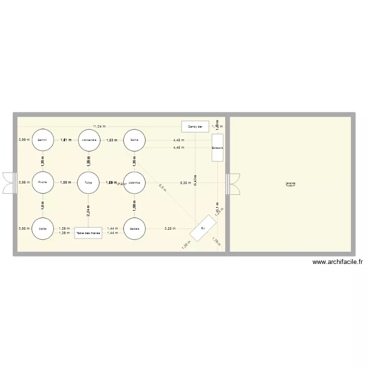 table ronde. Plan de 