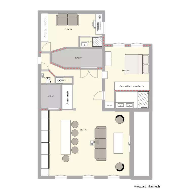 Amsterdam. Plan de 8 Pièces et 89 m² Amsterdam. Plan de 8 Pièces et 89 m²
