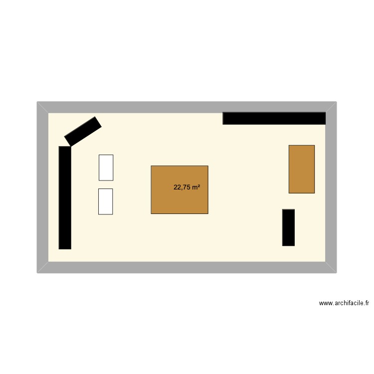 Salon de l'orientation. Plan de 1 pièce et 23 m2