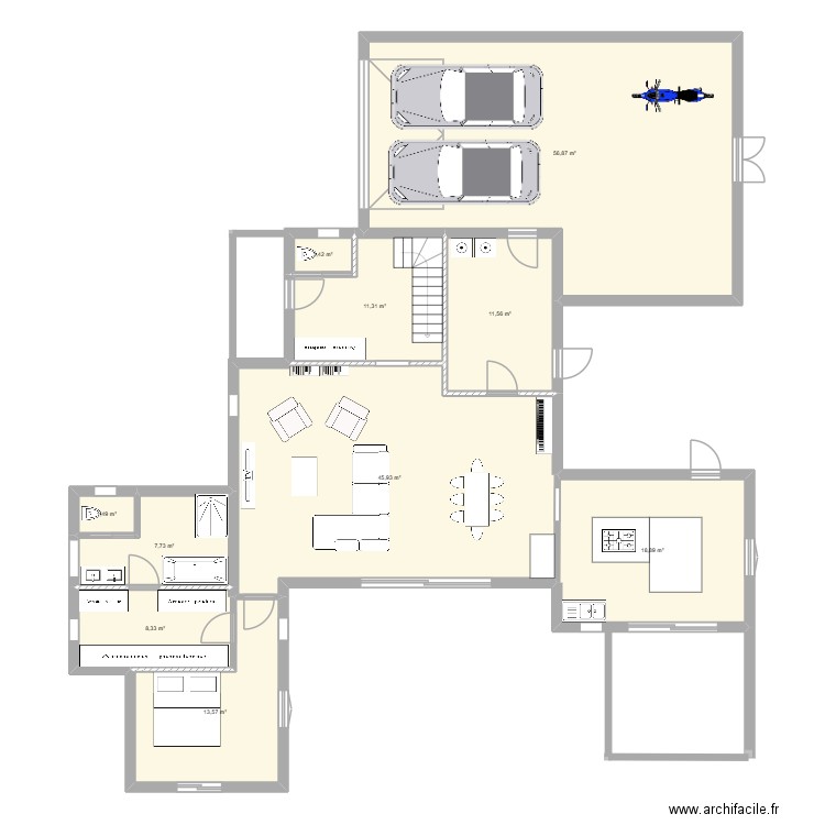 Test SPDM_v3. Plan de 21 pièces et 270 m2