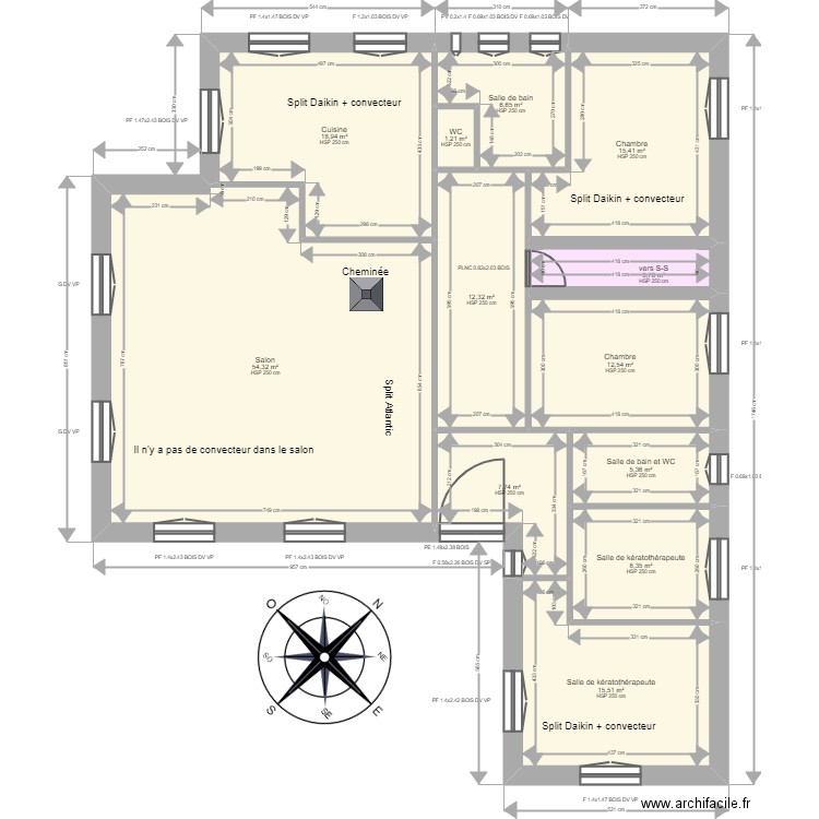 ML24003134 - MONTFORT . Plan de 13 pièces et 331 m2