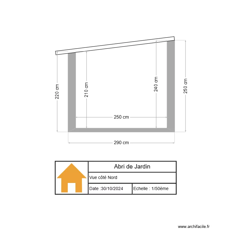 Vue cot&eacute; Sud. Plan de 