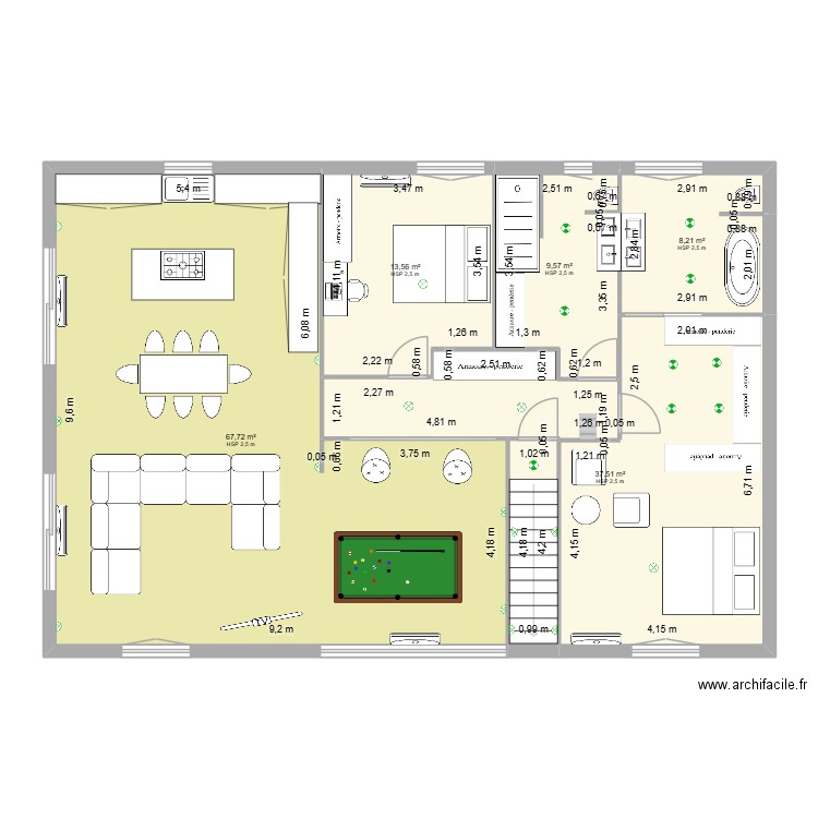 LOUP DE CHABANNE ELEC PLOMBERIE. Plan de 5 pièces et 137 m2