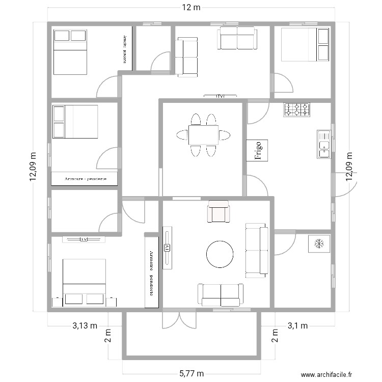 Dddddd. Plan de 12 pièces et 139 m2