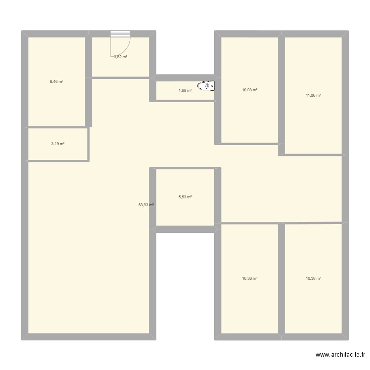 plan plain pied . Plan de 0 pièce et 0 m2