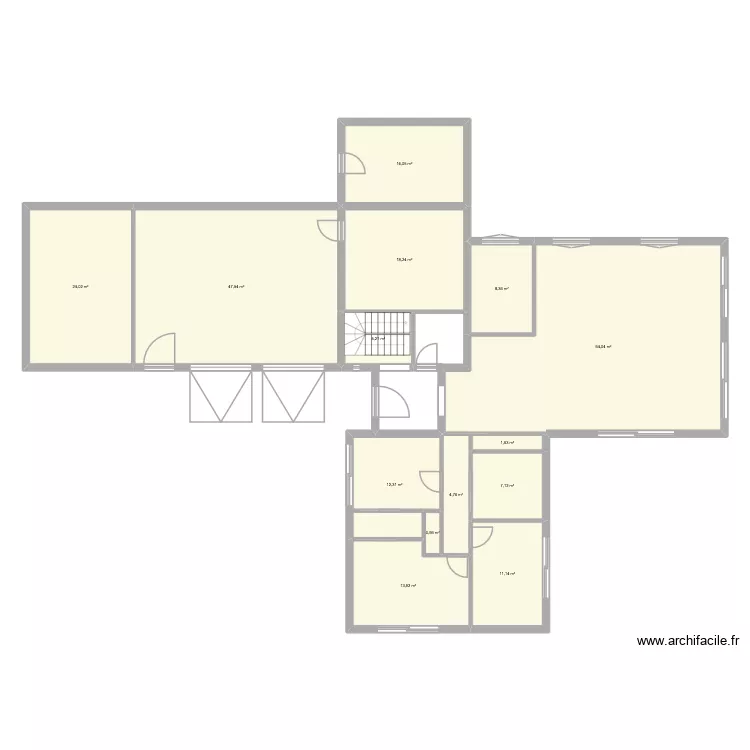 Camus 1. Plan de 14 pièces et 233 m²