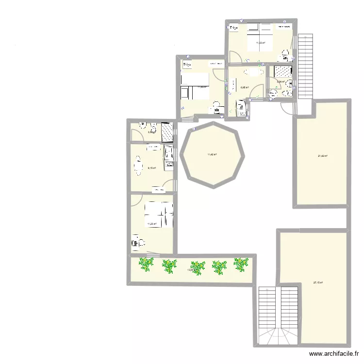 TERRASSE 012026. Plan de 11 pièces et 130 m²