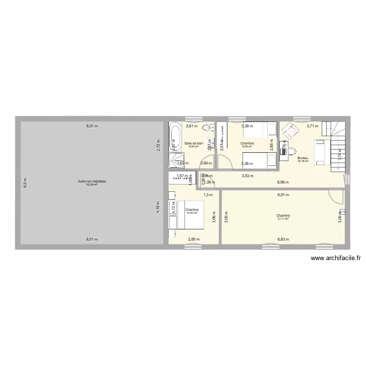 Cambremer avec &eacute;tage V3. Plan de 15  et 238 m²