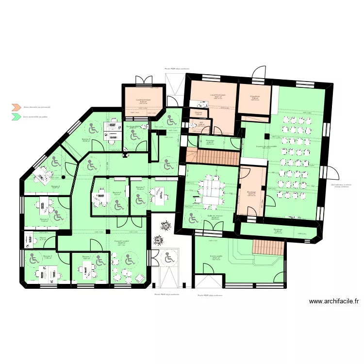 Tarbes 9 RDC - ERP th&eacute;&acirc;tre. Plan de 