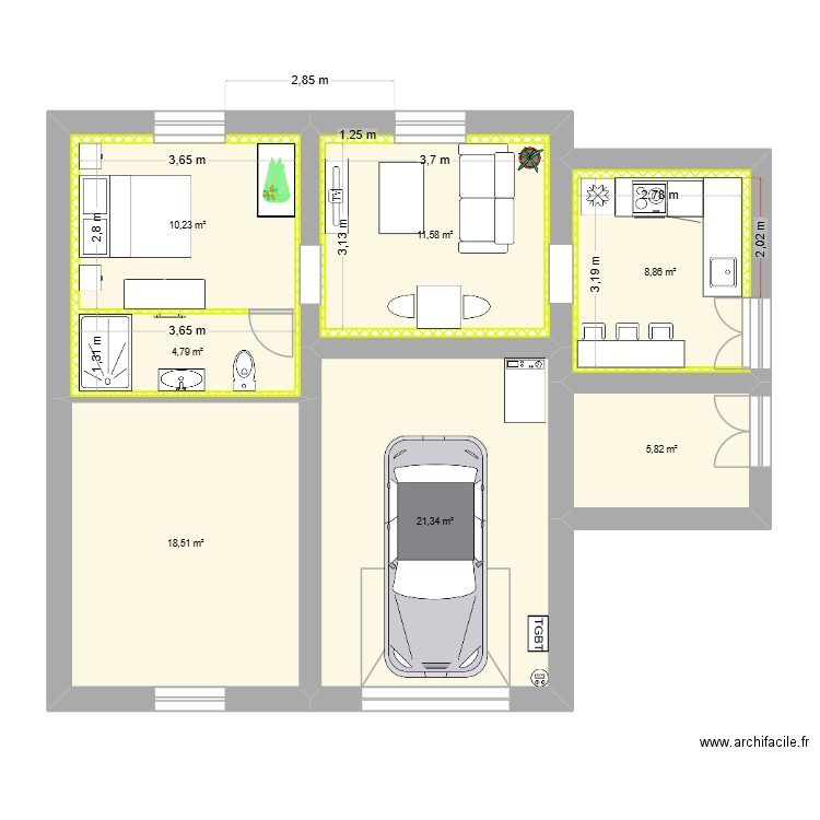 plan st genis sous sol. Plan de 10 pièces et 121 m2