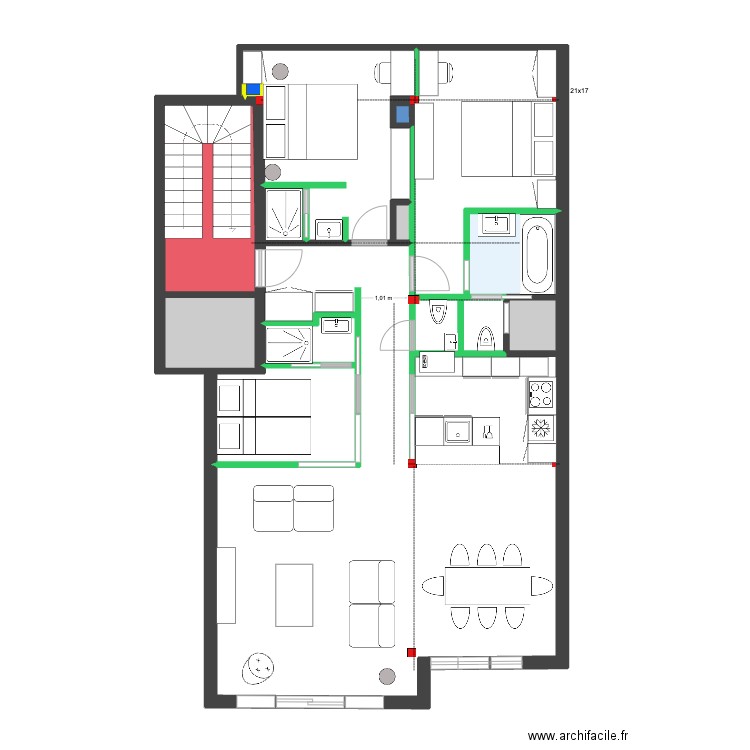 Meerlaan Construction Dulait si Adé. Plan de 12 pièces et 95 m2