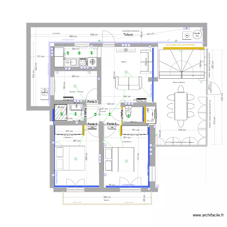 plan villa OLGA niv sup&eacute;rieur BIS. Plan de 