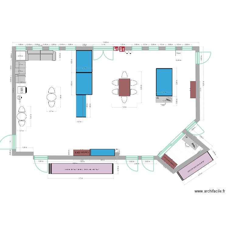 Plan Amenagement PS Actuel_02. Plan de 1 pièce et 4 m2
