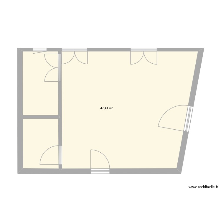 Plan Extension RC Linars. Plan de 1 pièce et 47 m2