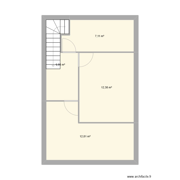 étage 3. Plan de 4 pièces et 39 m2