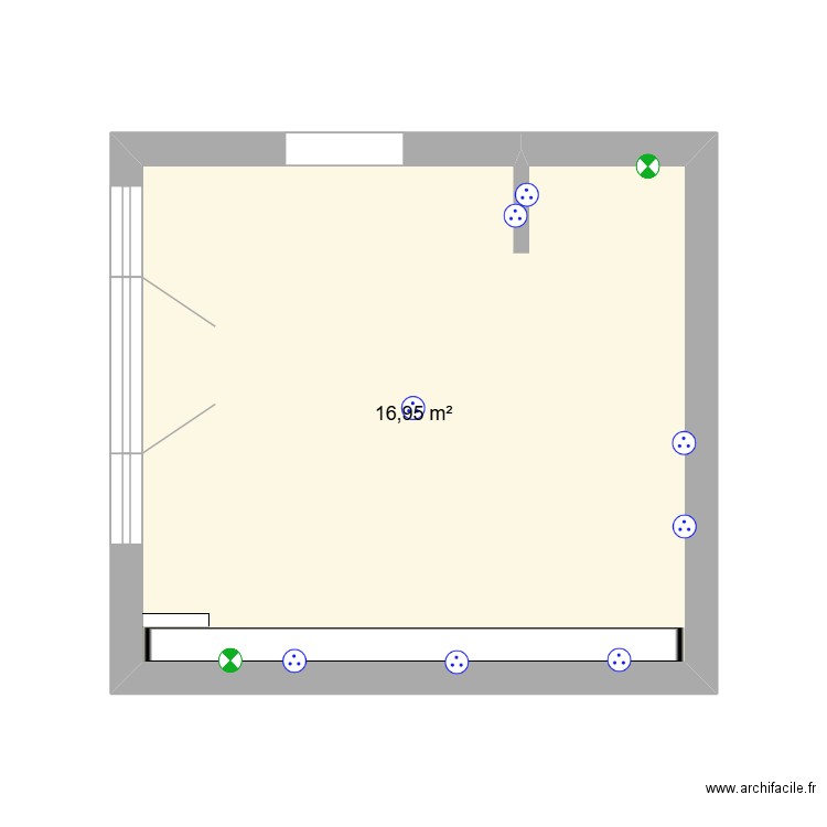 Cuisine st Galmier. Plan de 1 pièce et 17 m2