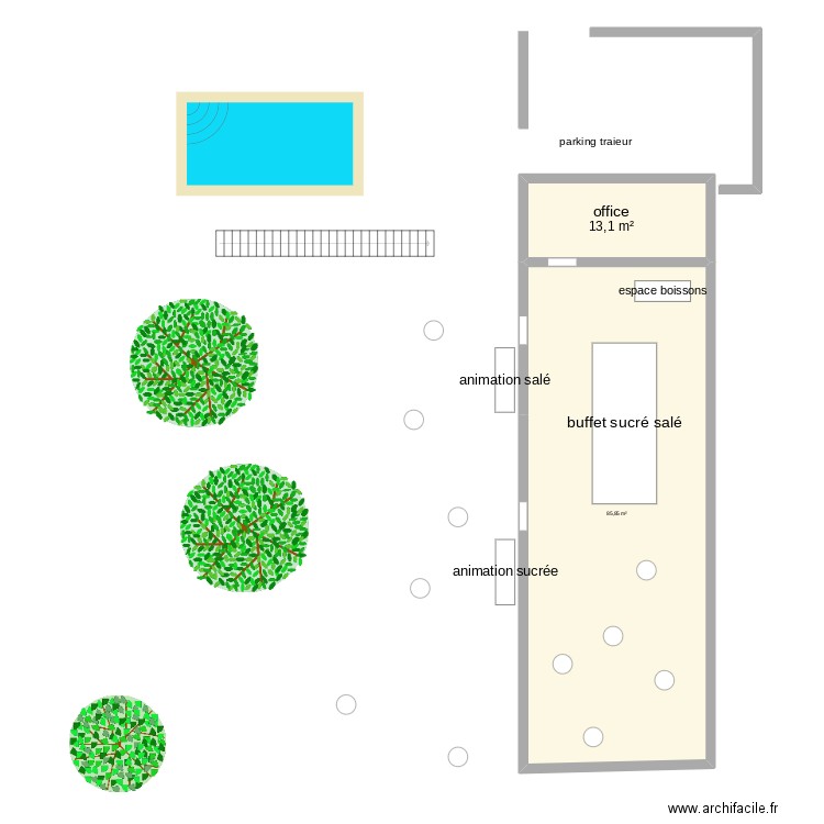 plan Brunch Eloîse. Plan de 2 pièces et 99 m2