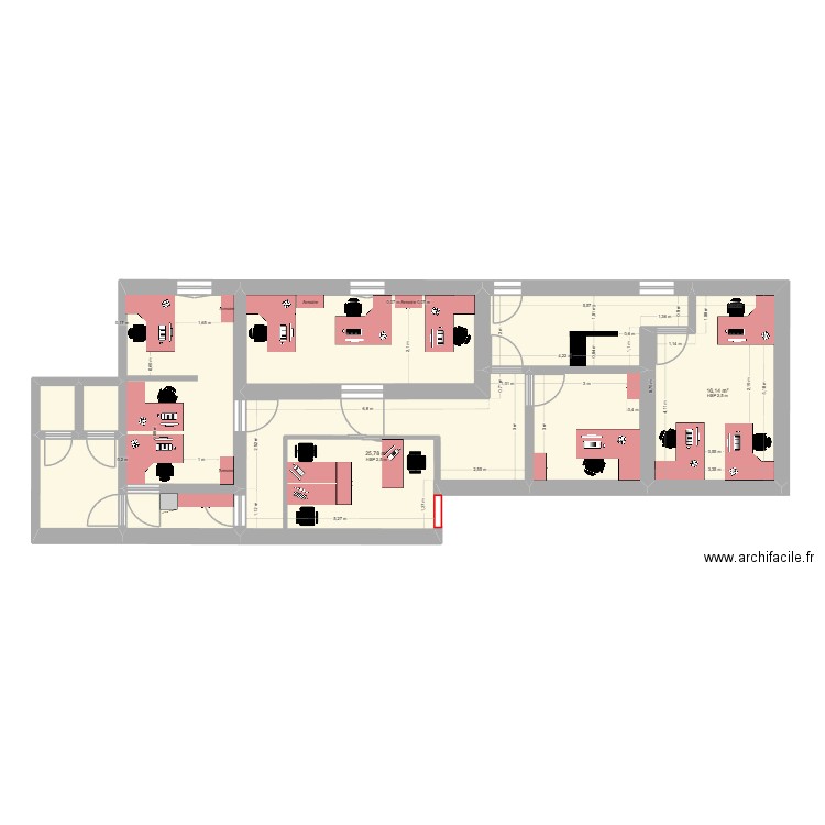 plan douiria 1. Plan de 10 pièces et 104 m2
