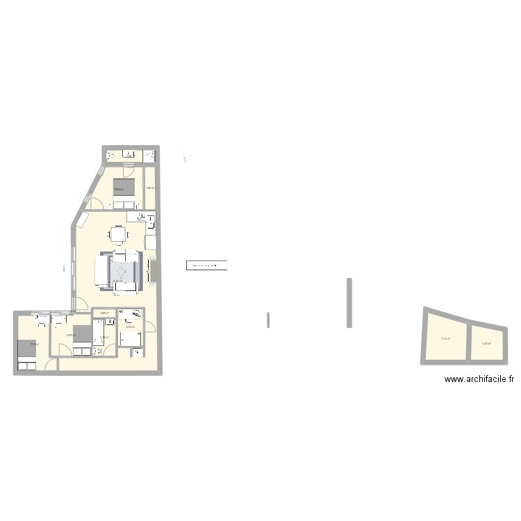 villa roger 2. Plan de 11 pièces et 89 m2