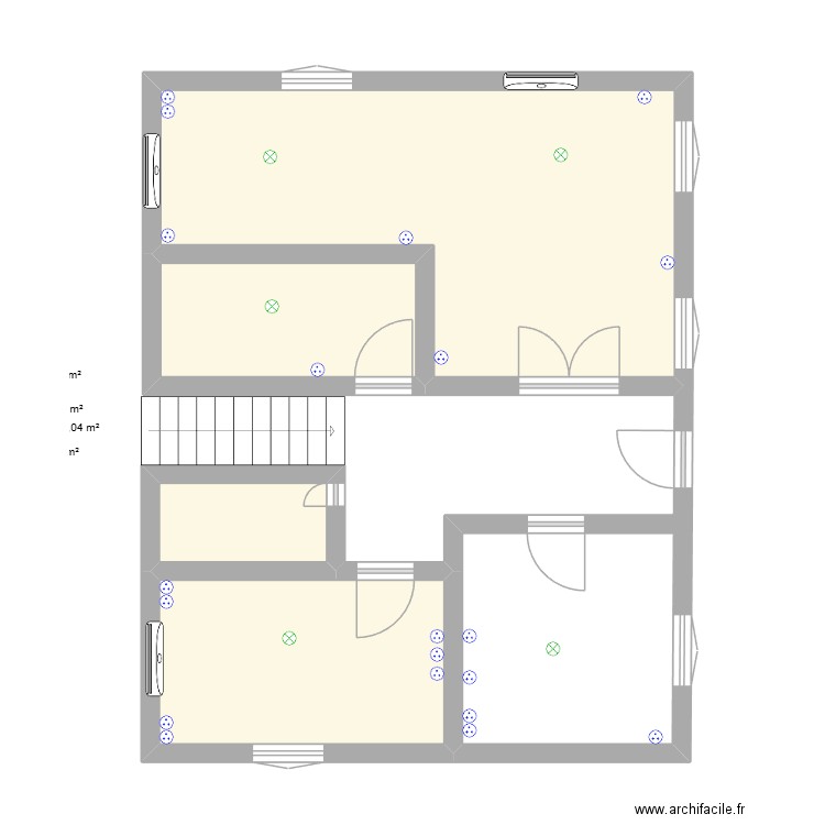 maison creney. Plan de 4 pièces et 39 m2