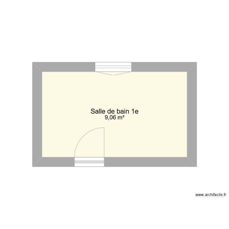 Salle de Bain Rechaussat. Plan de 1 pièce et 9 m2