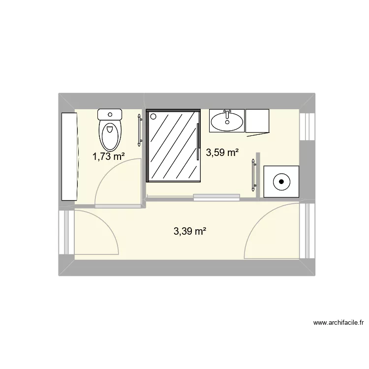 WC - Salle d'eau 3. Plan de 