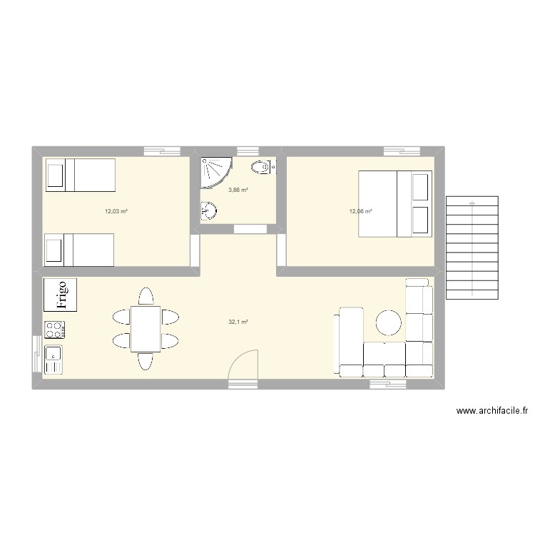 60M. Plan de 0 pièce et 0 m2