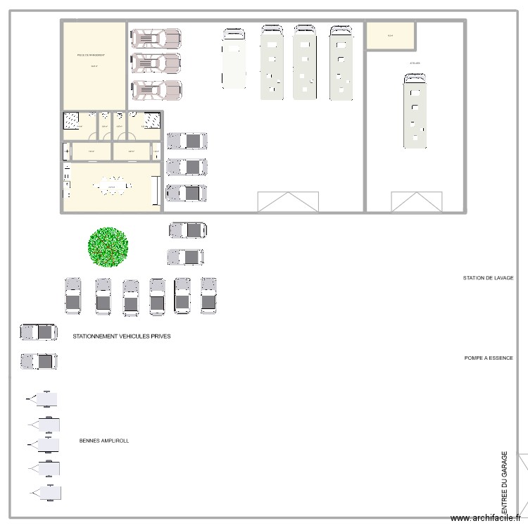 GARAGE C.C.ORIENTE. Plan de 11 pièces et 159 m2