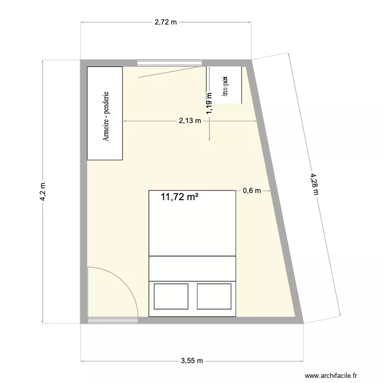 chambre 3. Plan de 1 et 12 m² chambre 3. Plan de 1 et 12 m²