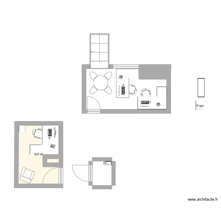 Siège. Plan de 1 et 9 m² Siège. Plan de 1 et 9 m²