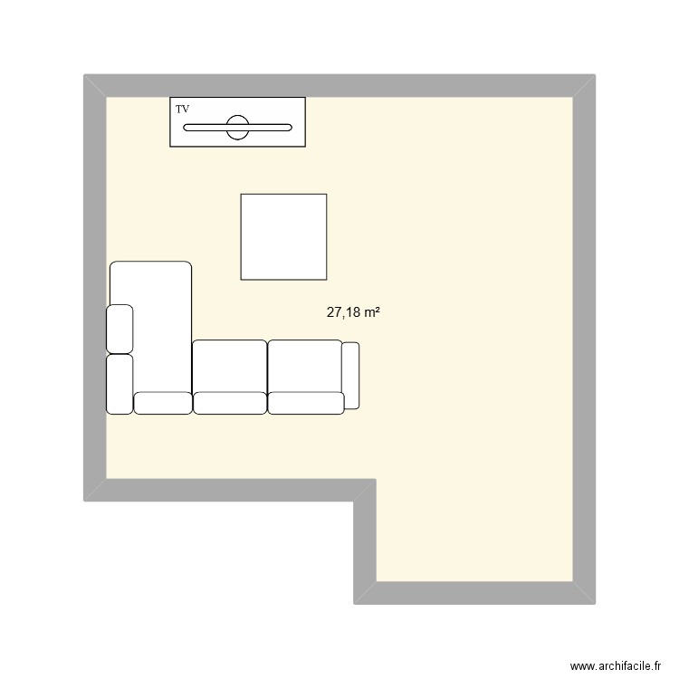 SALON. Plan de 1 pièce et 27 m2