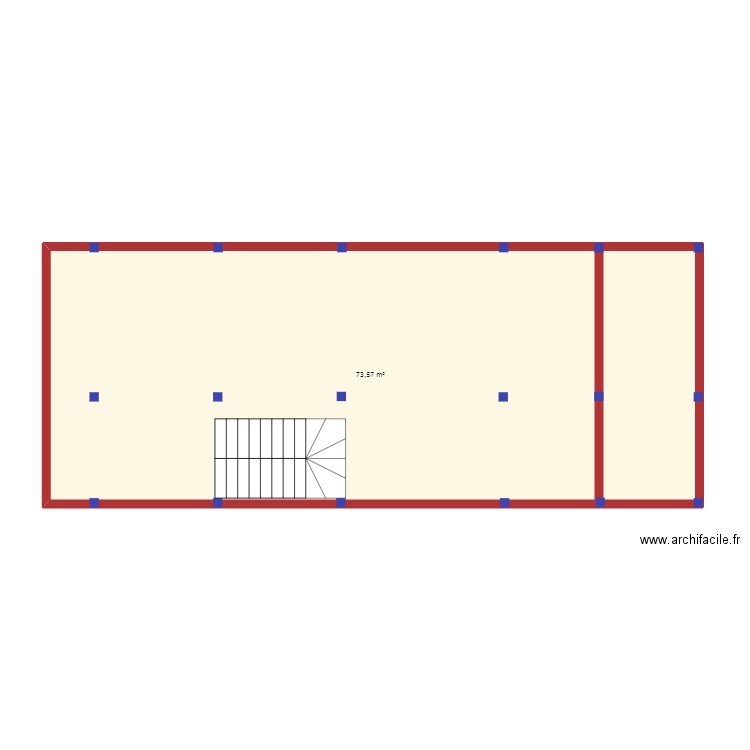 plan 03. Plan de 1 pièce et 74 m2