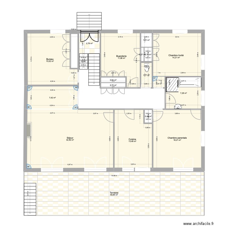 Chamoiserie Actuel. Plan de 18 pièces et 181 m2