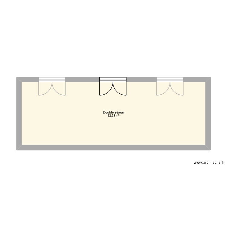 salon SàM Locmaria. Plan de 1 pièce et 32 m2