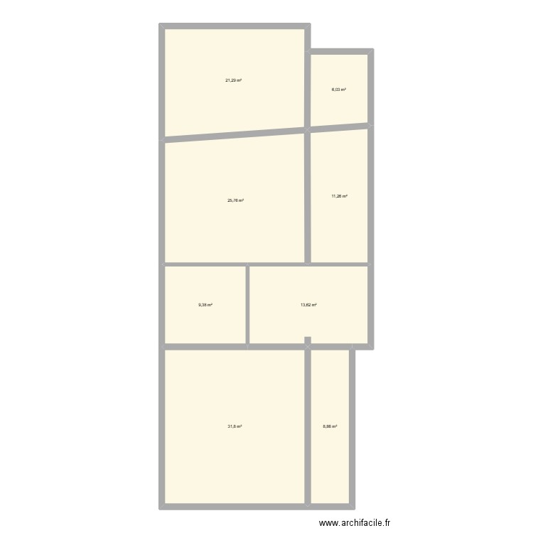 CAPDEVILLE EDL. Plan de 8 pièces et 128 m2