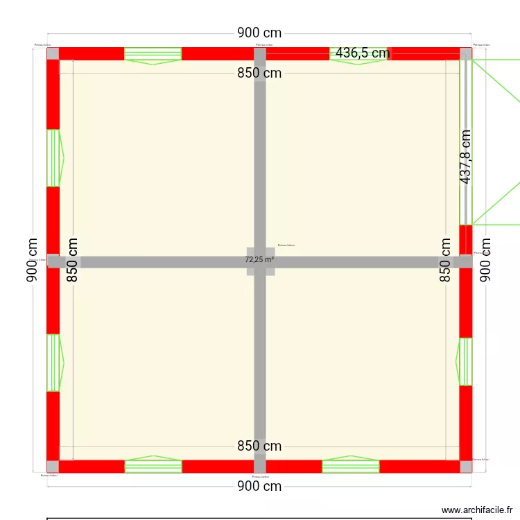 Garage sous-sol. Plan de 1  et 72 m²