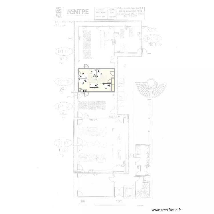 Bureau D115. Plan de 3 et 34 m² Bureau D115. Plan de 3 et 34 m²