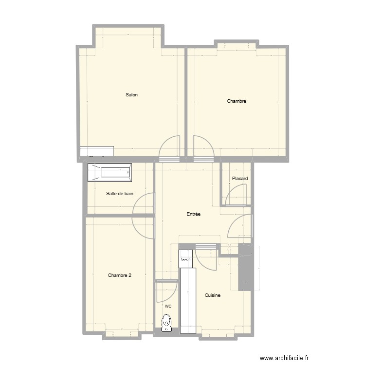Ste-Croix - 1er gauche. Plan de 8 pièces et 74 m2