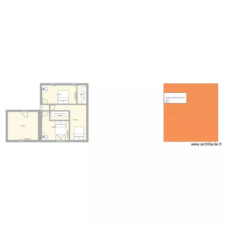 etage V0. Plan de 6 Pièces et 70 m² etage V0. Plan de 6 Pièces et 70 m²