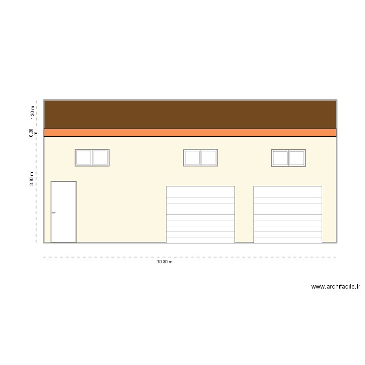 ses facade devant. Plan de 2 pièces et 51 m2