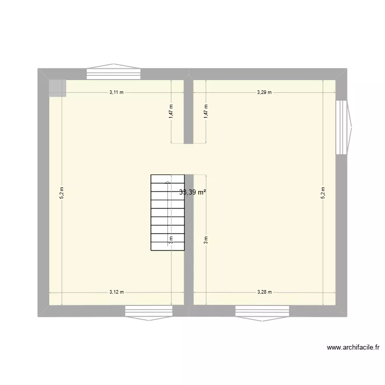 St Marie Etage. Plan de 1 et 33 m² St Marie Etage. Plan de 1 et 33 m²