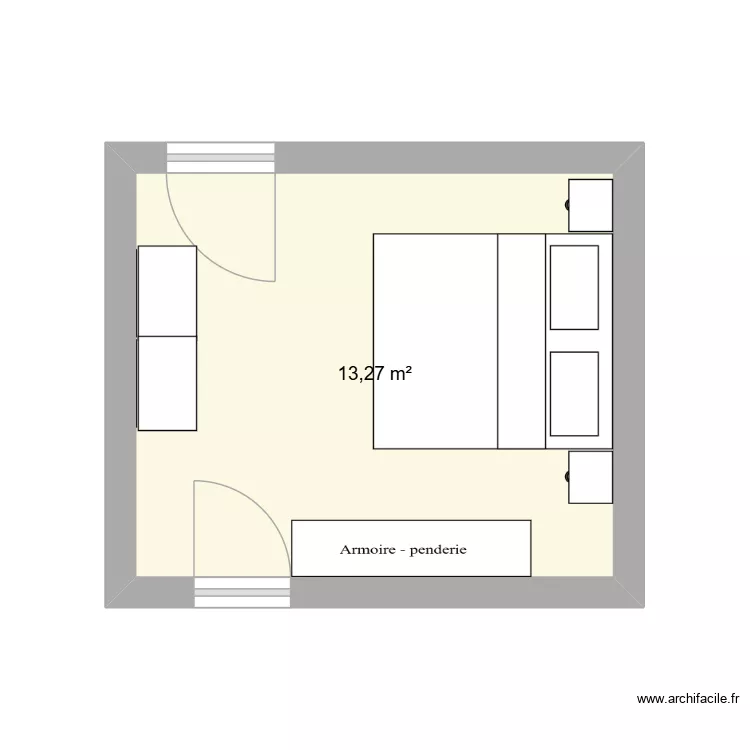 chambre parent. Plan de 1 et 13 m² chambre parent. Plan de 1 et 13 m²