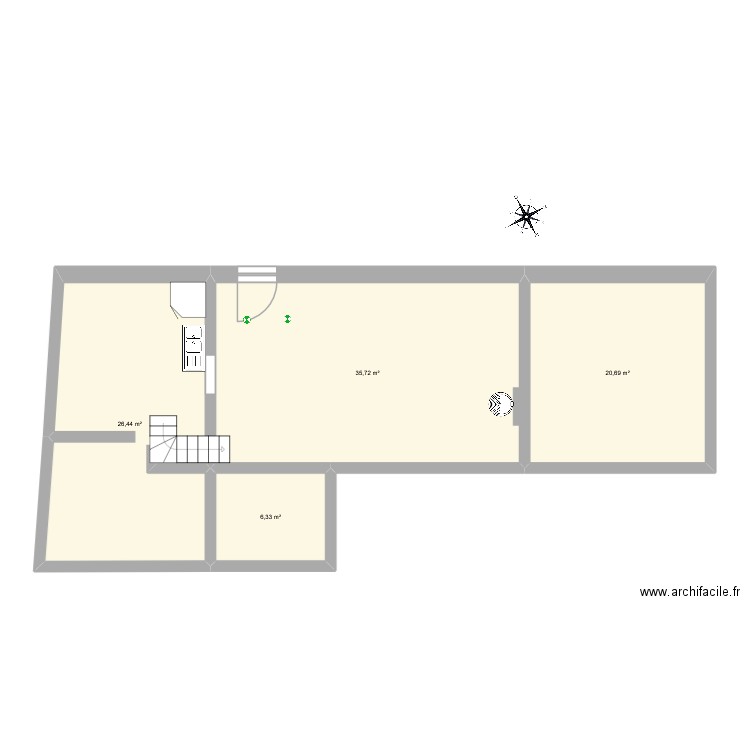 maison. Plan de 4 pièces et 89 m2