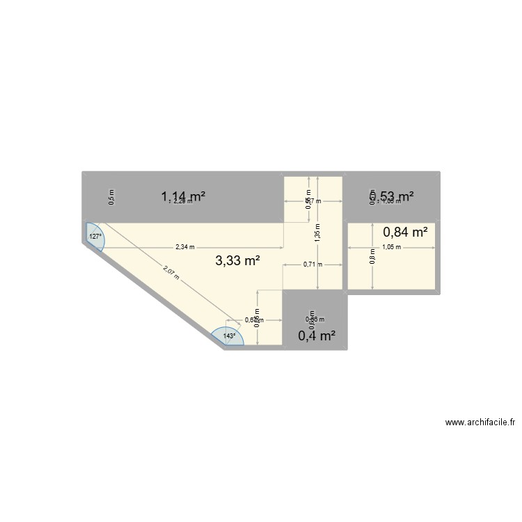 GAGLIO M. Plan de 5 pièces et 6 m2