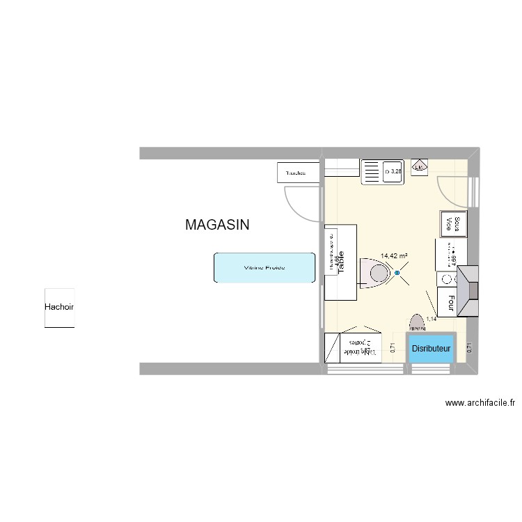 HAITIA 010. Plan de 2 pièces et 15 m2