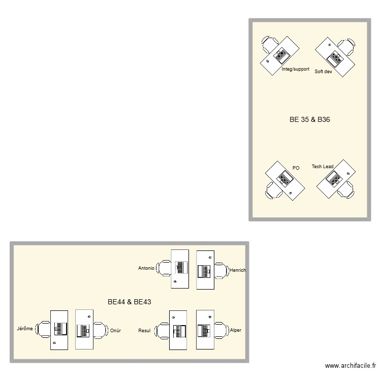 Extension. Plan de 2 pièces et 353 m2