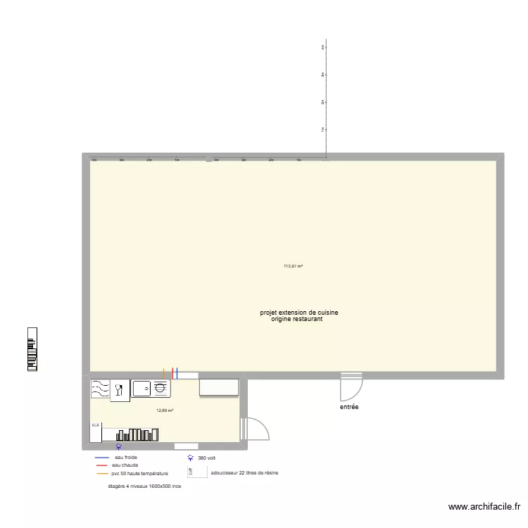 origine 2. Plan de 2  et 127 m²