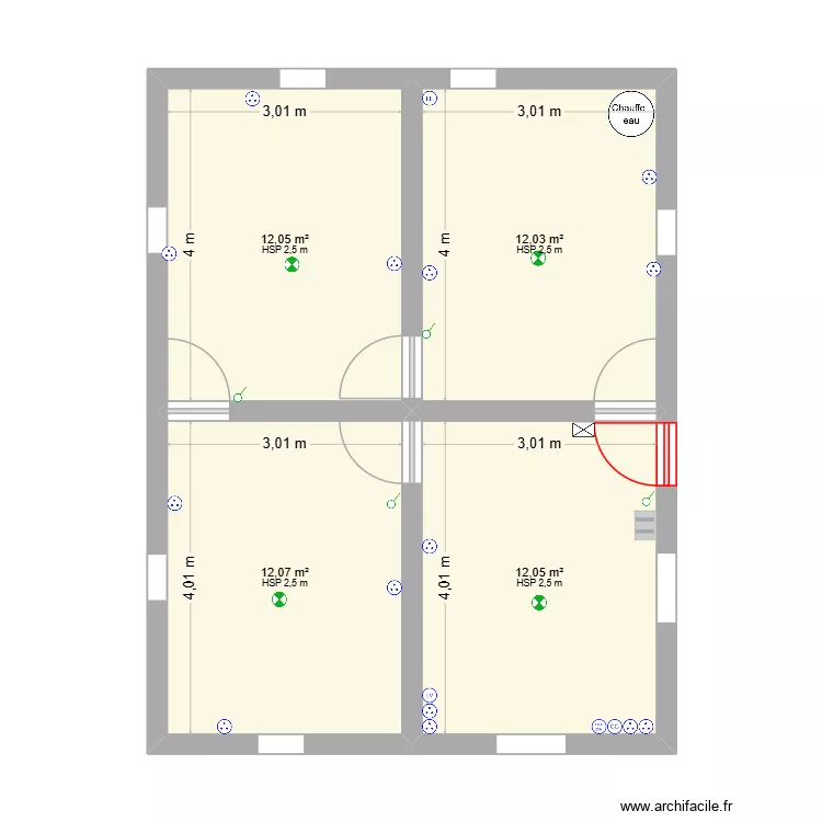projet. Plan de 4  et 48 m²