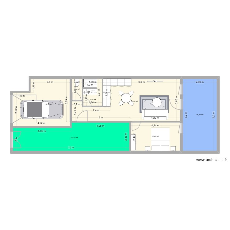 projet  RDC 115 olivier. Plan de 7 pièces et 103 m2